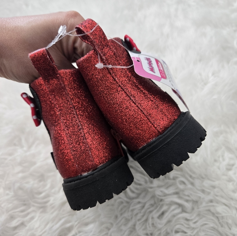 Minnie Mouse Red Glitter Chelsie Boots. Size 7. New. - Picture 5 of 6